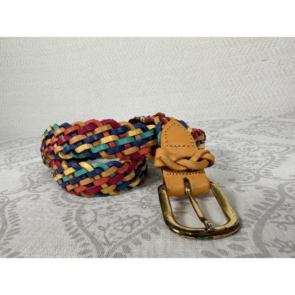 Vintage Statement Belt Womens Capezio M/L Argentina Wove Colorful Braided Retro